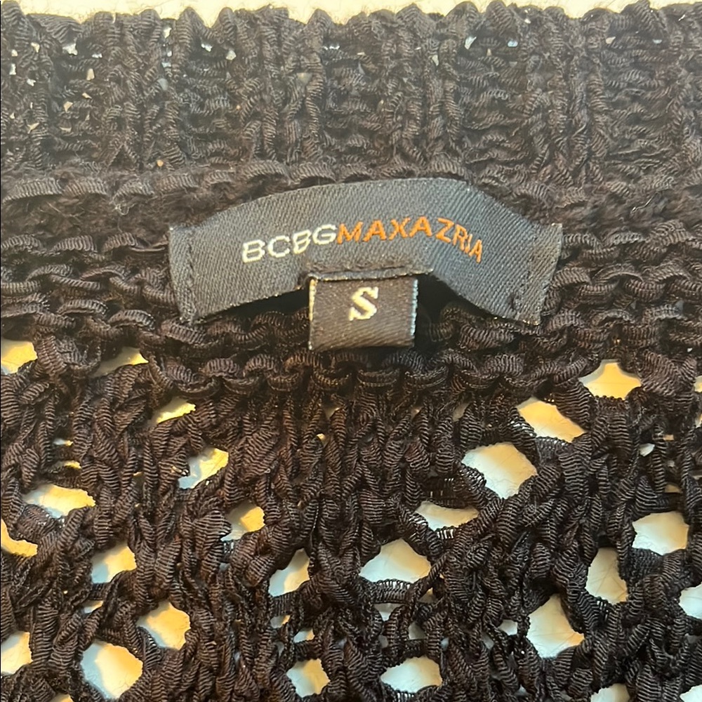 BCBGMAXAZRIA Black Crochet Top